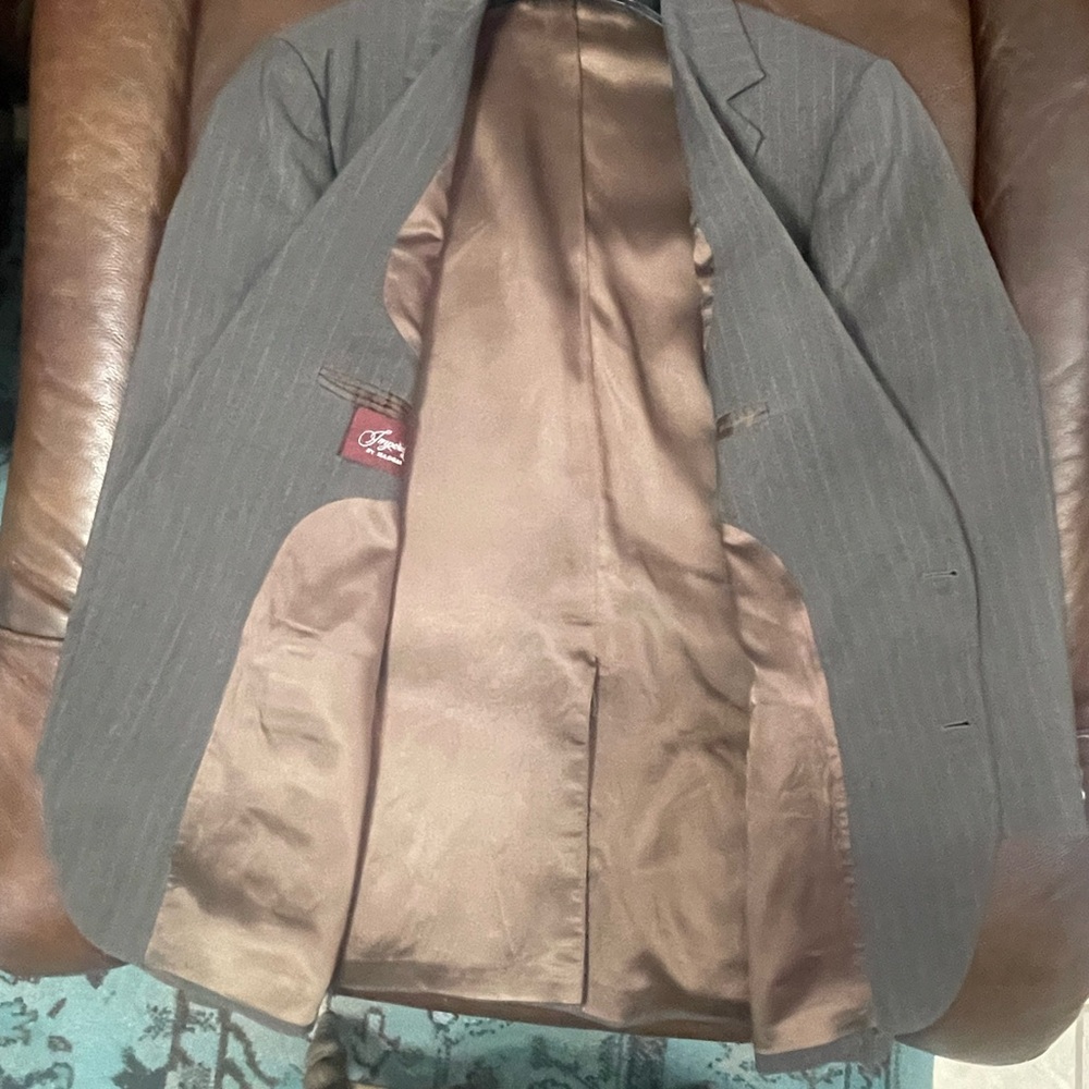 Brown pin striped suit (coat & pants)by Haggar